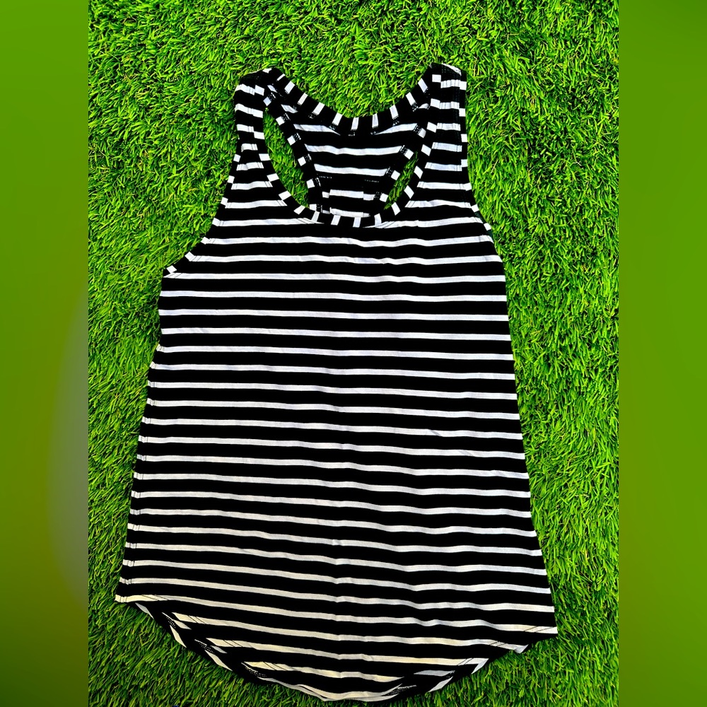 Lululemon Love tank black and white stripe